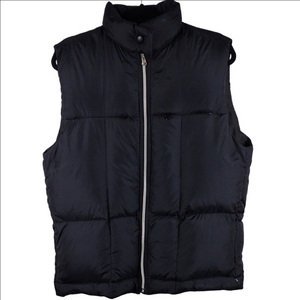 FU DA Sport Black Duck Down Snap Collar Full Zip Sleeveless Outdoor Puffer Vest